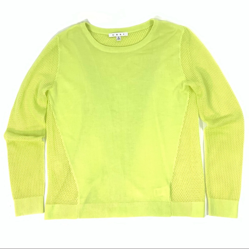 Cabi Lemon Lime Split Back Pullover S - image 5